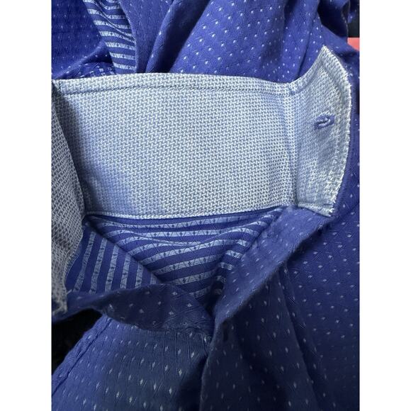 JOHNSTON & MURPHY Men’s Blue Button Down Oxford Shirt Flip Cuff Size Large - Picture 12 of 12